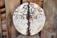 Šamanský buben 46cm sluneční kámen, kozí kůže se srstí