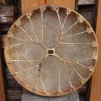Šamanský buben 50cm, kámen tygří kůže