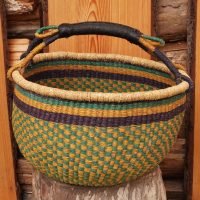 Africký košík modro-zeleno-žlutý